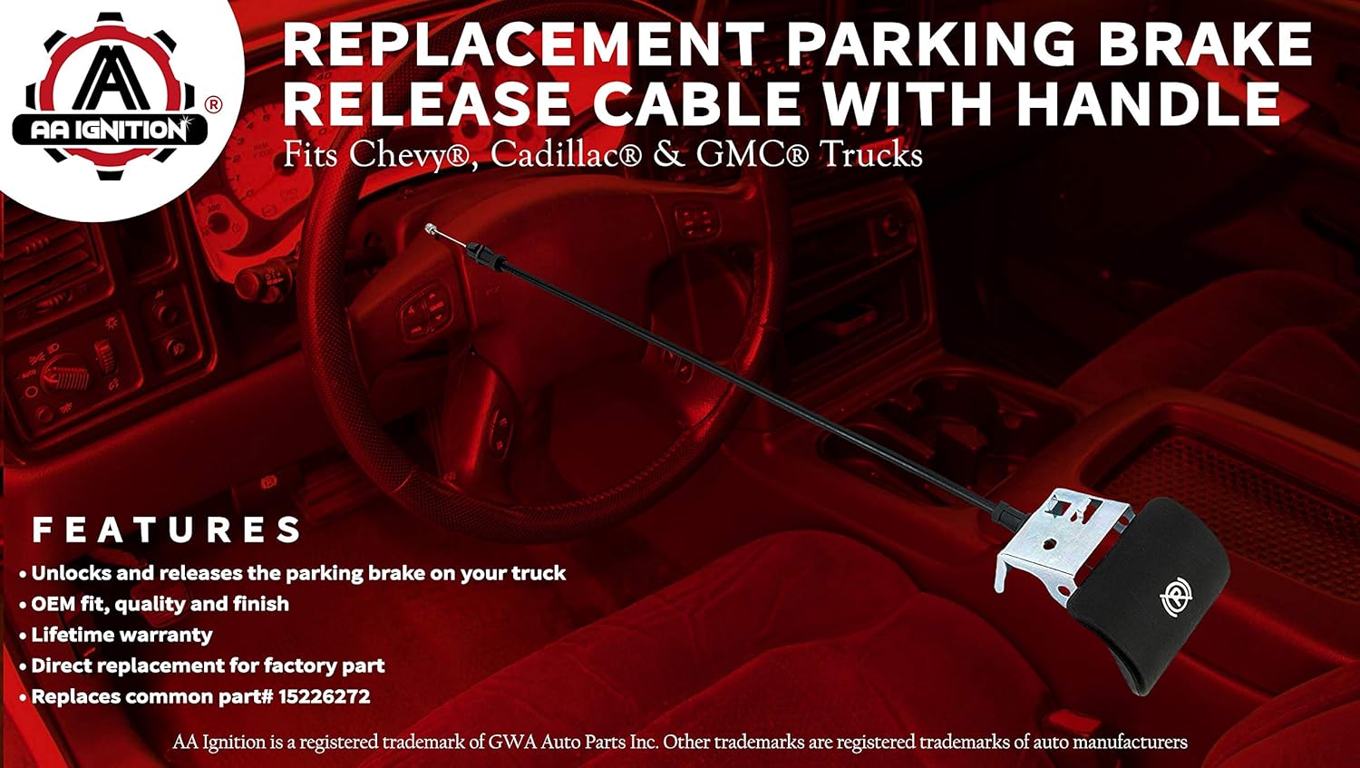 Amazon.com: Parking Brake Release Cable with Handle - Replaces# 15226272 -  Fits Chevy Silverado, Chevrolet Tahoe, Suburban, Avalanche, GMC Sierra,  Yukon, ...