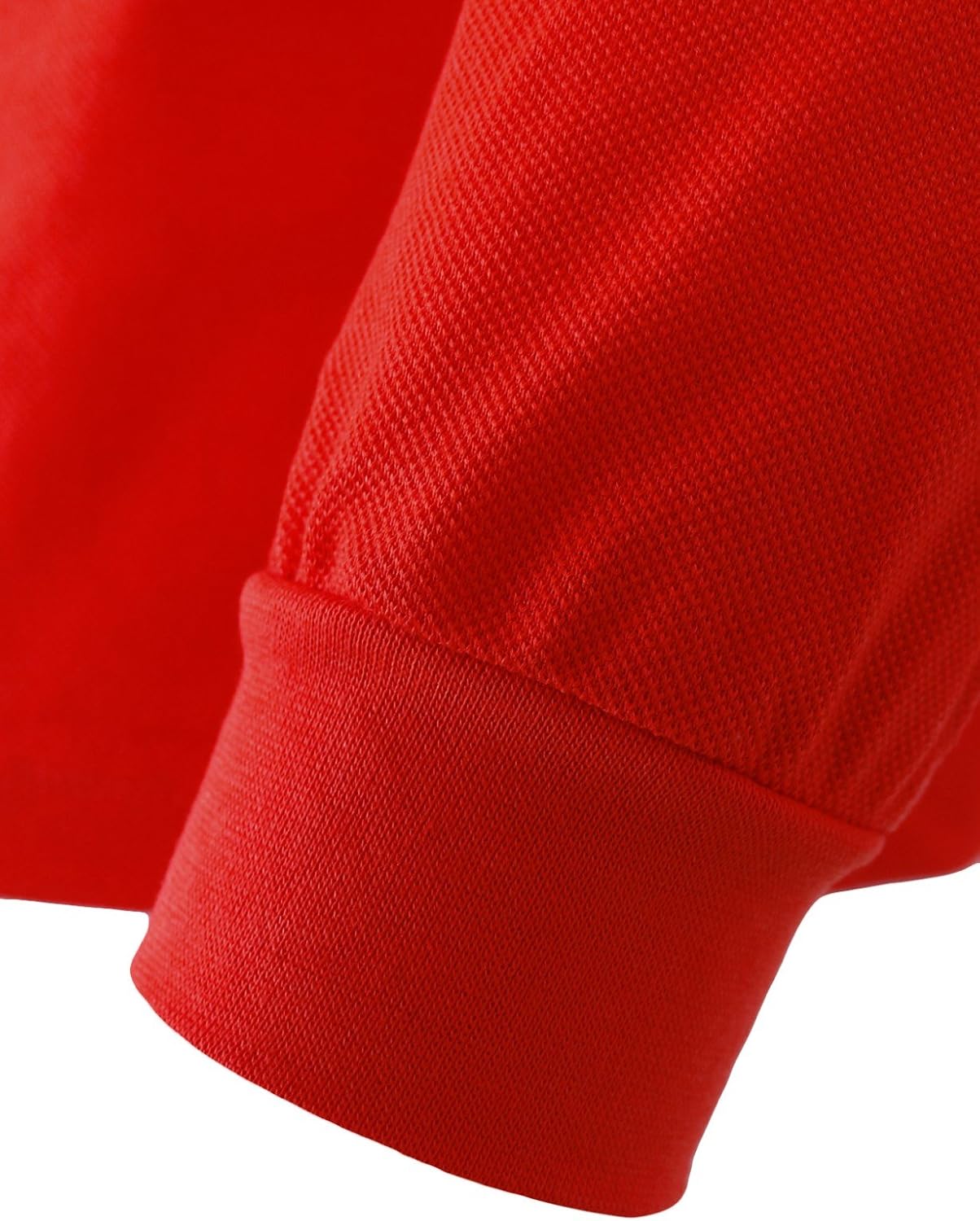 BCPOLO Men's Polo Shirt Cotton Pique Polo Shirt Long Sleeve Polo Shirt-red L: Clothing