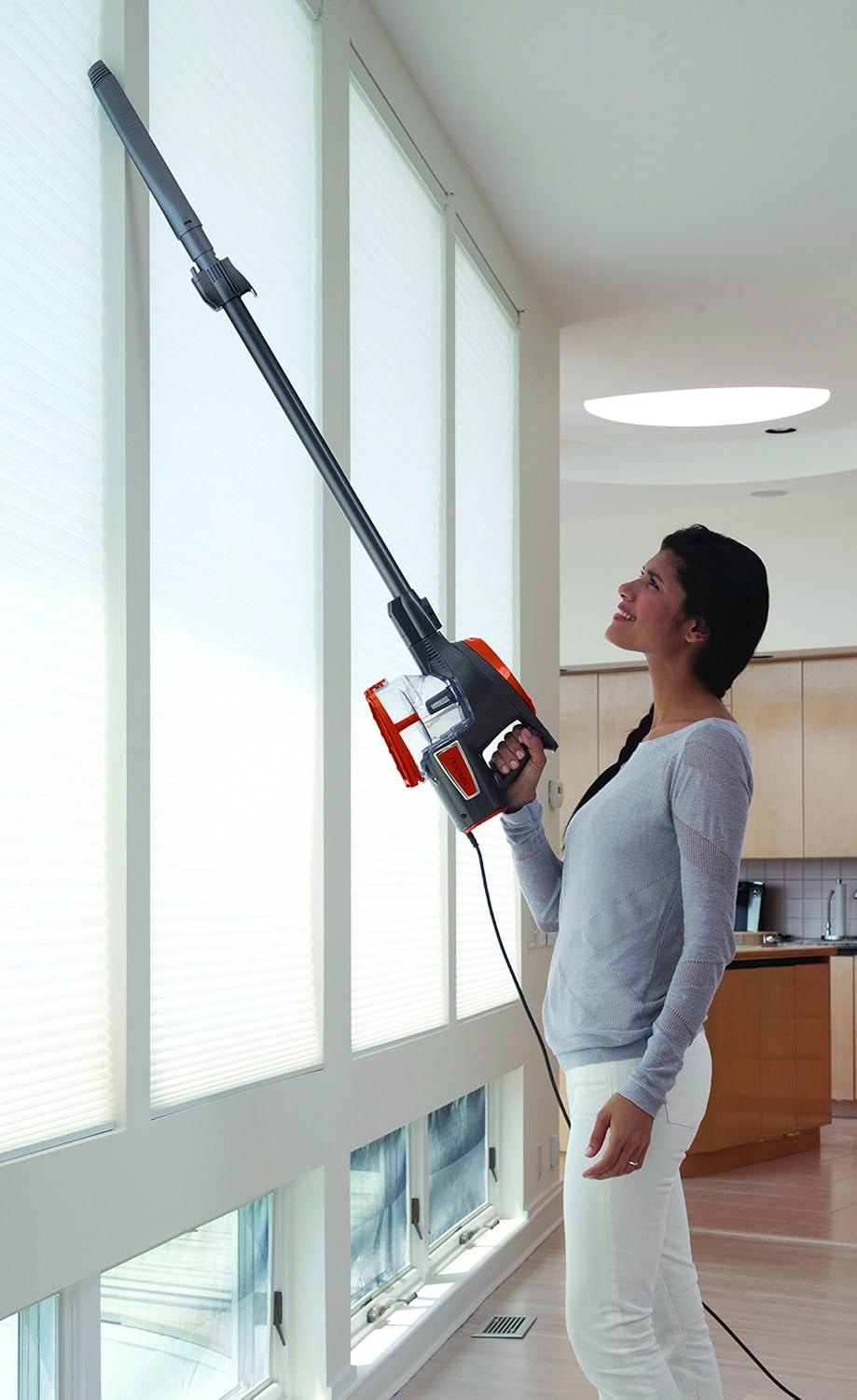 Shark Rocket Ultra-Light Corded Bagless Vacuum for Carpet and Hard Floor Cleaning with Swivel Steering (HV301), Gray/Orange - Household Stick Vacuums