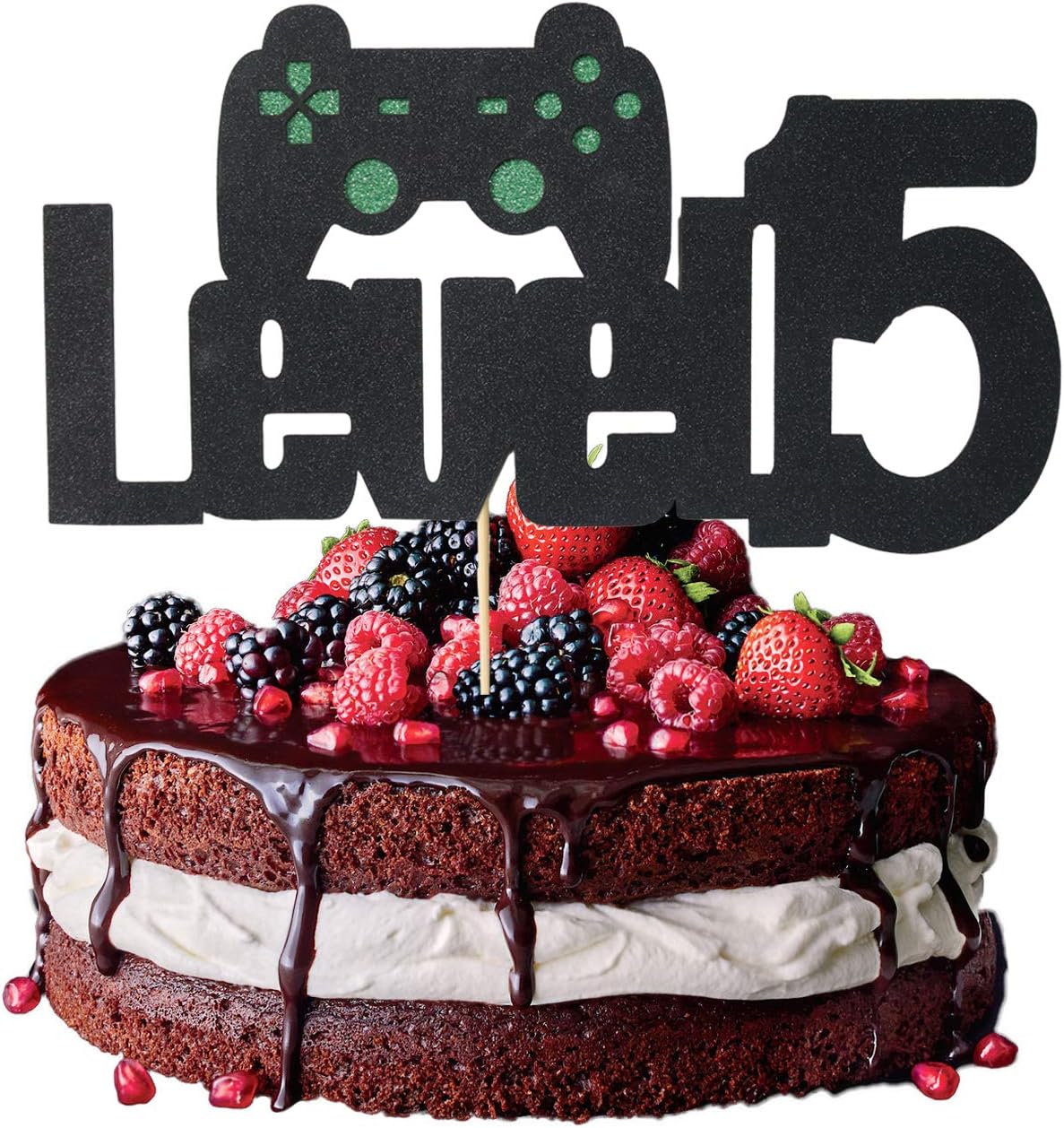 Toys Games Toys Hobbies Level Up 15 Video Game Cake Topper For 15th Video Game Theme Birthday Party Cake Decorations Montibello Com