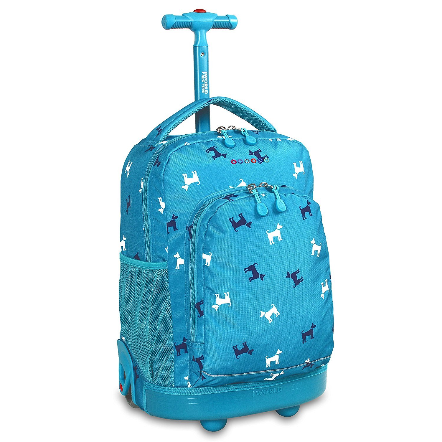 Amazoncom Kids Blue Dog Puppy Themed Rolling Backpack #wheeled #backpack #luggage