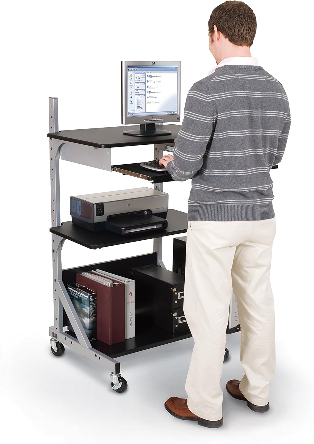 amazon standing desk on Amazon Com Balt Alekto Industrial Sit Stand Workstation 27 5 52 5 H X 30 W X 24 D Furniture Decor