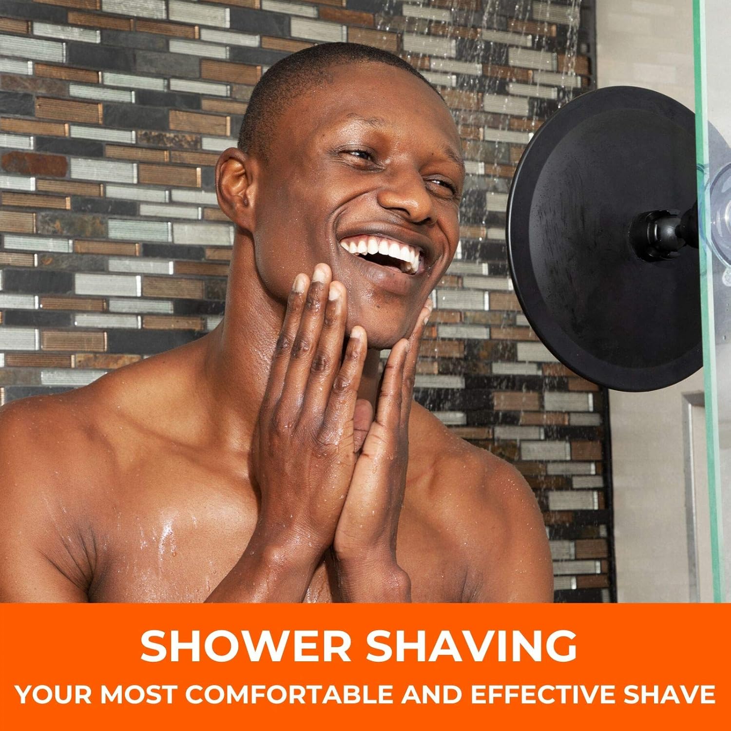 PIEKO Fogless Shower Mirror for Shaving - Fog Free, Shatterproof with Strong Twist Lock Suction Cup, Flexible 360 Swivel Head, Matte Black - Fogless: Kitchen & Dining