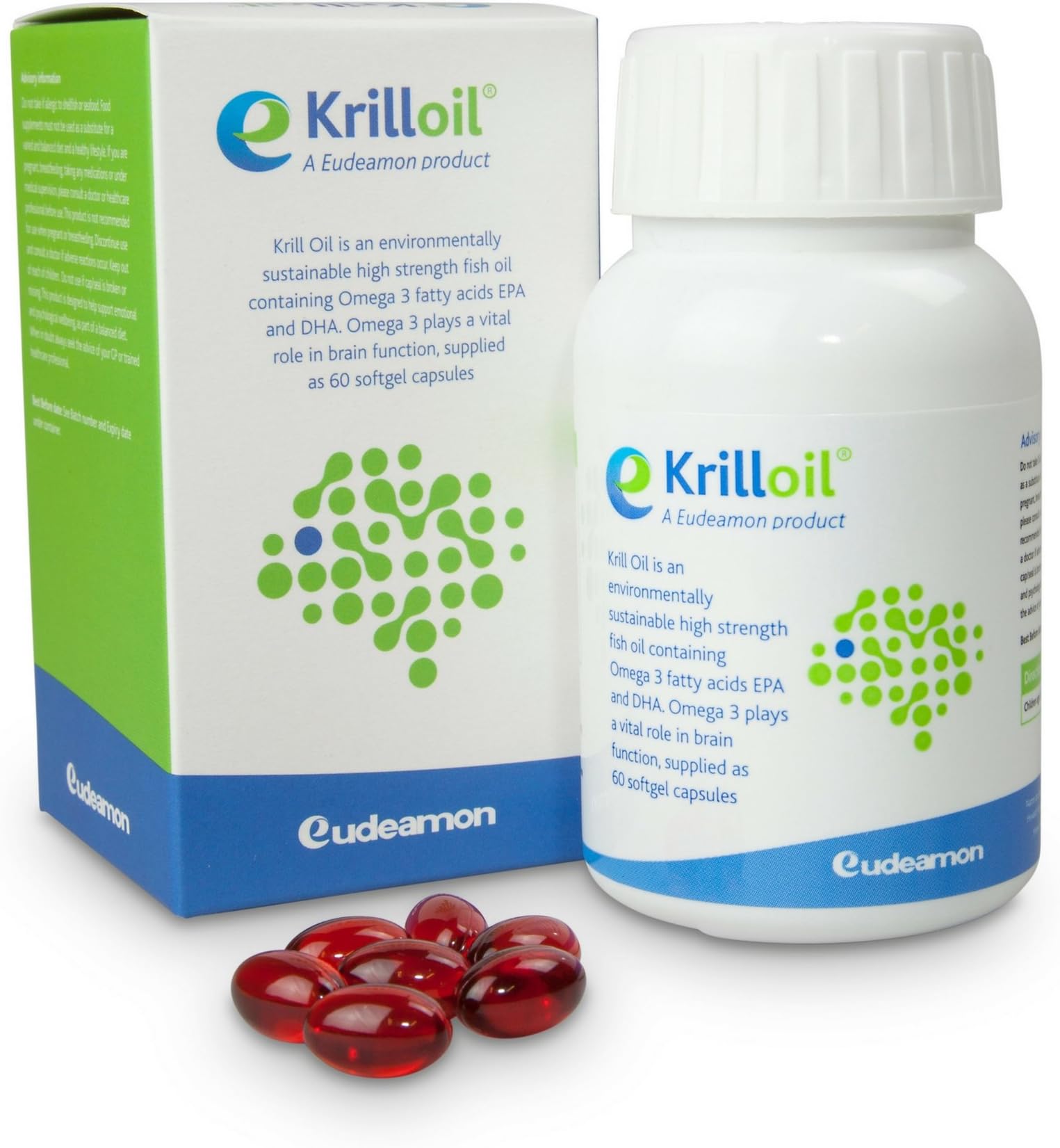 Krill Oil | High Strength Omega 3 Fatty acids | High Strength and Concentrated DHA and EPA | Feeds The Brain and Improves Cognitive Brain Function | 60 Capsules