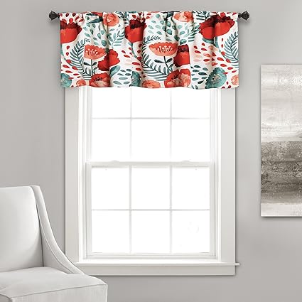Lush Decor 18 x 52, Multi Poppy Garden Room Darkening Valance