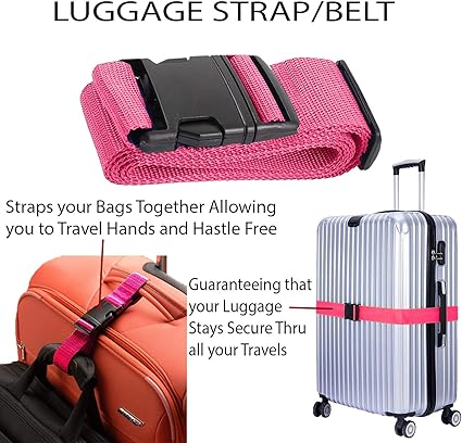 pink luggage strap