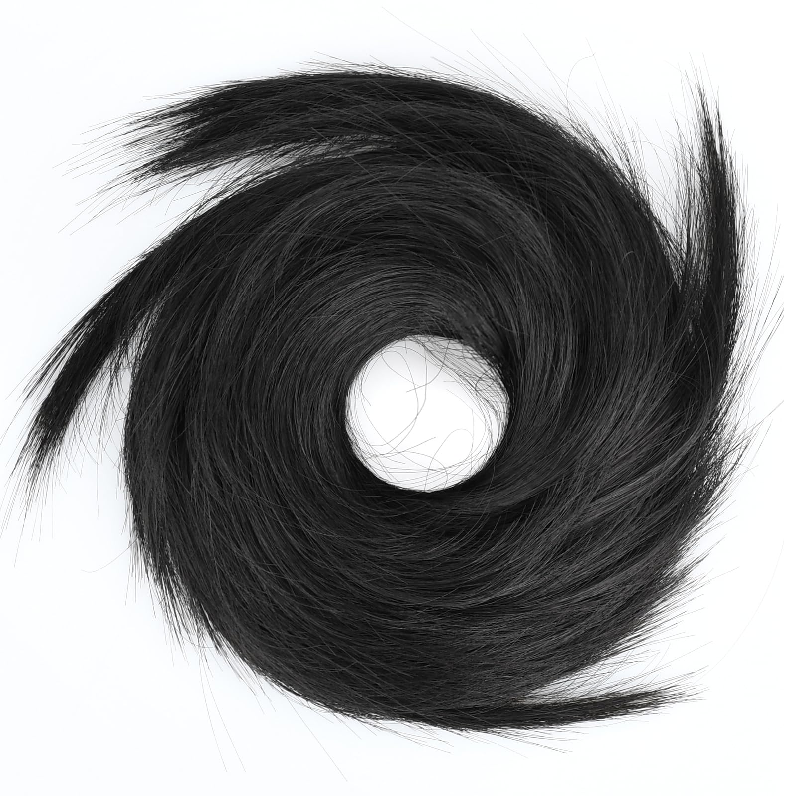 BOBIYA Messy Buns Hair Pieces Hair Scrunchies for Women Synthetic Ponytail Bun Extensions (Black) — image 1