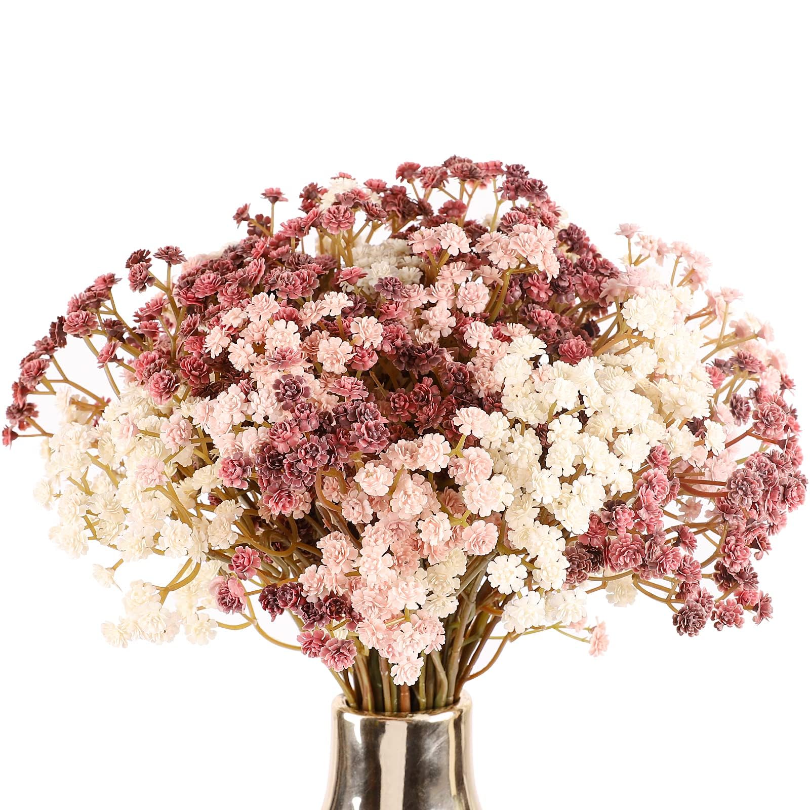 Photo 1 of N&T NIETING Baby Breath Flowers Fall Flowers,10Pcs Fake Gypsophila Plants Artificial Baby Breath Flowers for Wedding Bouquets Party Home Garden Decoration Pink