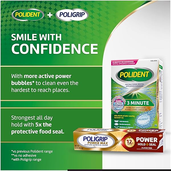 POLIDENT 3 MINUTE ANTIBACTERIAL DENTAL APPLIANCE CLEANSER TABLETS, RETAINER CLEANER TABLETS, 90 COUNT