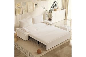 Neylory 70.1" Queen Pull Out Sofa Bed, 3 in 1 Convertible Sleeper Sofa, Velvet Loveseat Couch for Living Room, Apartment, Small Space, Beige