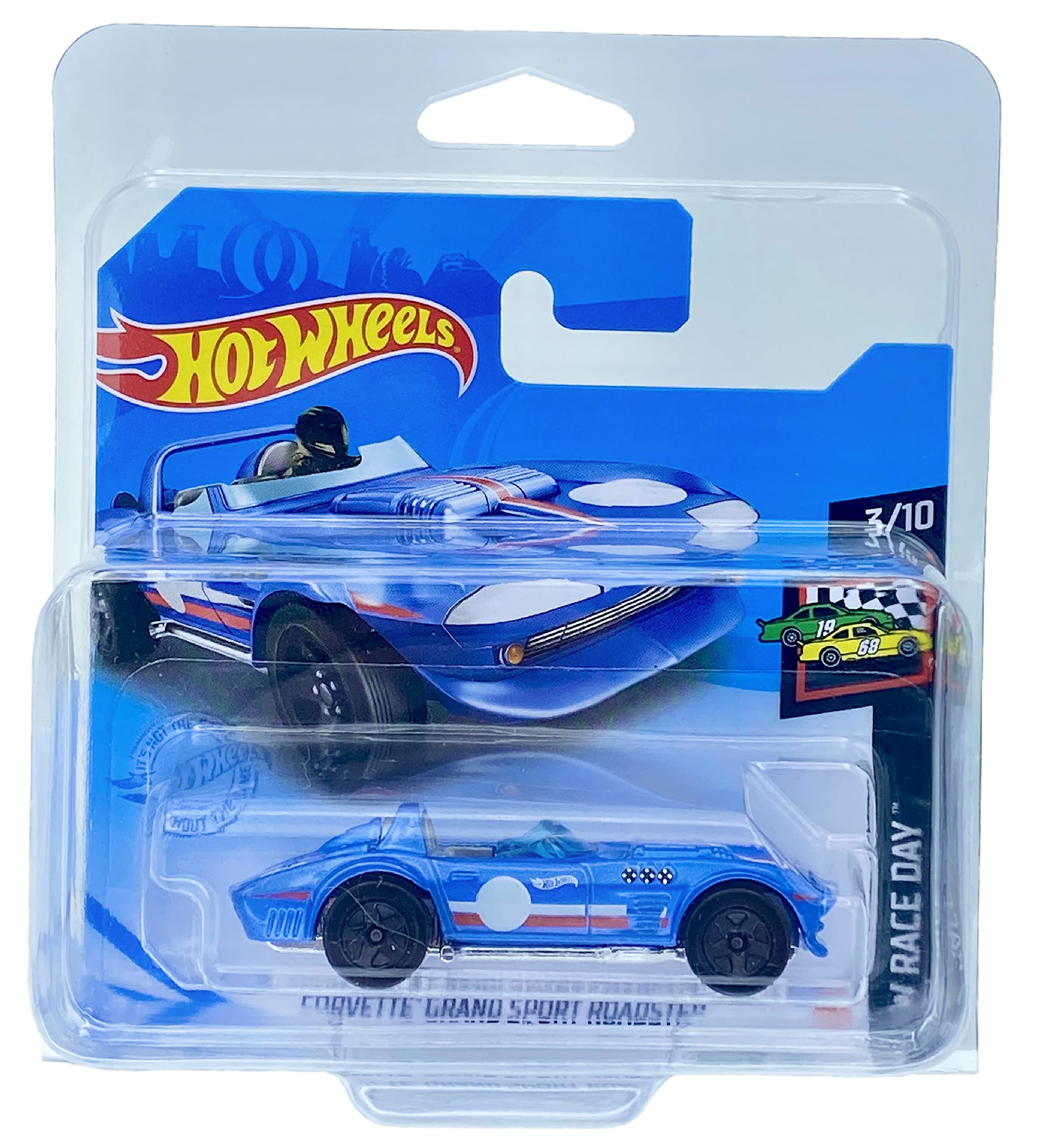 Hot Wheels Corvette Grand Sport Roadster (Blue) 3/10 HW Race Day 2021-37/250 (Short Card) GRX92 *** COMES IN A KLAS CAR KEEPER PROTECTIVE COLLECTORS CASE ***