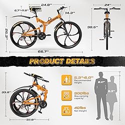 MarKnig 26 Inch Adult Folding Bikes/Mountain