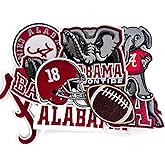 9PCS Alabama Iron on Patches, Football Patches for Jeans, T-Shirts, Backpacks, Hats, Sew On for More