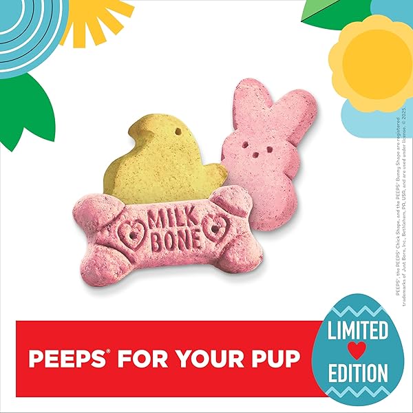 MILK-BONE PEEPS ARTIFICIALLY MARSHMALLOW FLAVORED DOG TREATS, 22 OZ. PAIL