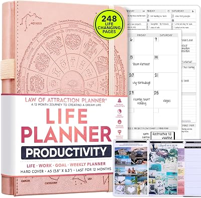 Freedom Mastery Undated Planner A5 Weekly Monthly Gratitude Journal with