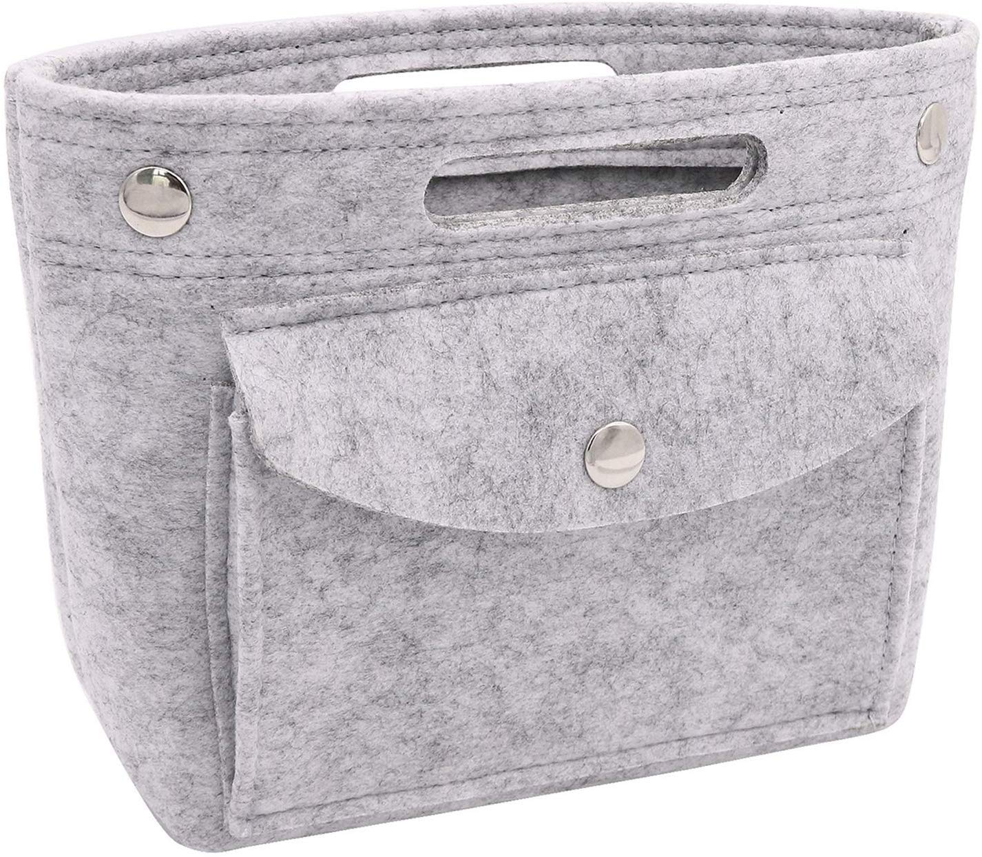 Soyizom Felt Handbag Purse Organiser Liner Shaper Insert Bag In Bag for Speedy Neverfull NeoNoe Noe BB,Light gray