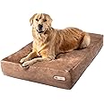 Big Barker Sleek Orthopedic Dog Bed - 7” Dog Bed for Large Dogs w/Washable Microsuede Cover - Sleek Elevated Dog Bed Made in The USA w/ 10-Year Warranty (Sleek, Large, Khaki)