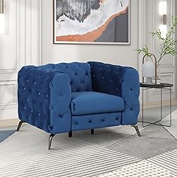 Merax Velvet Upholstered Accent Sofa, Modern Single