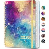 Planner 2026-2027, Weekly &amp; Monthly Academic Calendar, Jul 2026 &ndash; Jun 2027 | Hardcover, Monthly Tabs, Spiral-Bound, Inner Pocket, Perfect for Home, Office &amp; School, A5 (6.4" x 8.5"), Gold