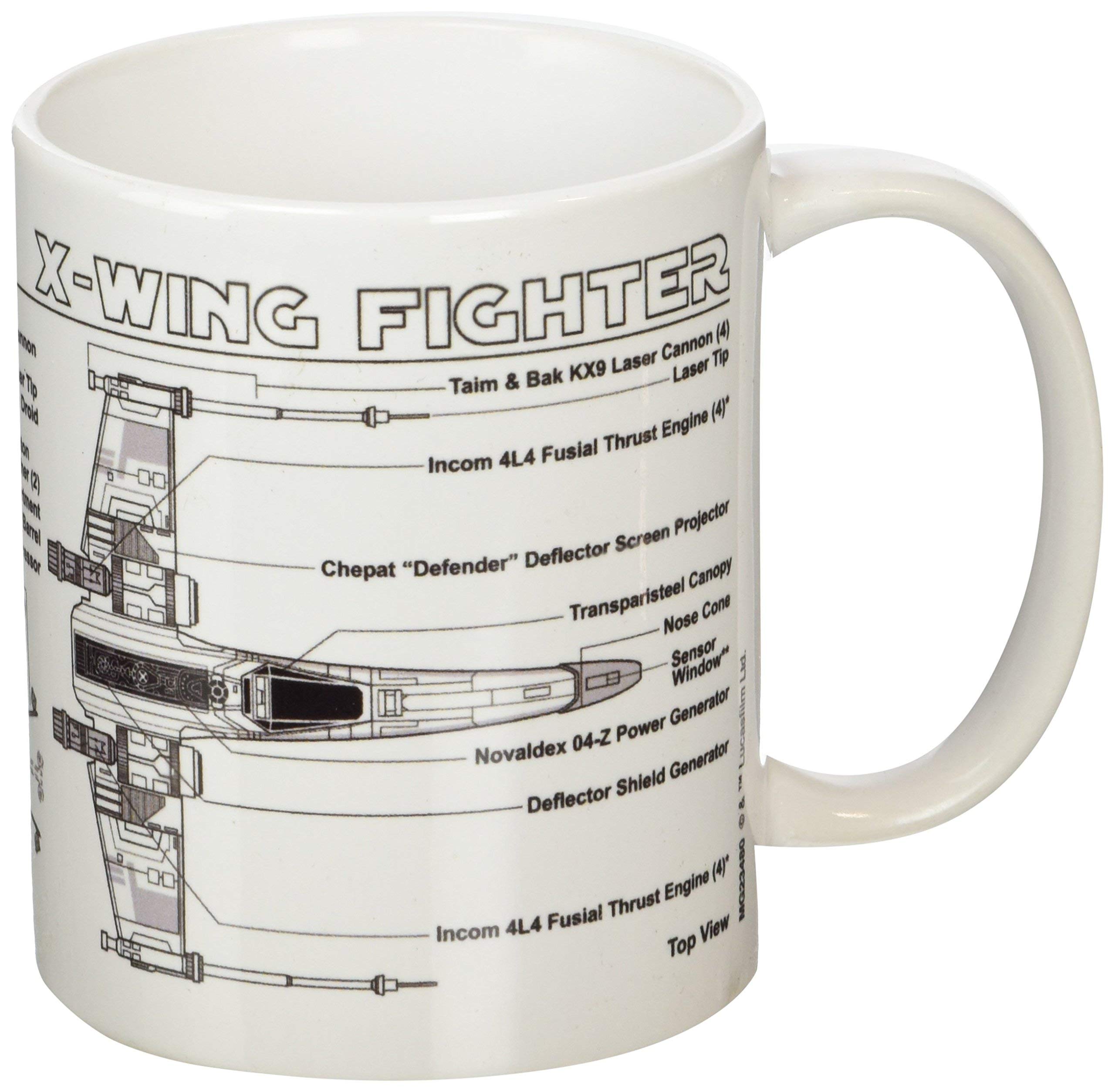Star Wars Pyramid International " (X-Wing Fighter Sketch)" Official Boxed Ceramic Coffee/Tea Mug, Multi-Colour, 11 oz/315 ml