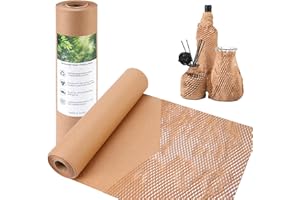 PROPROBAG Honeycomb Packing Paper for Moving, 12 Inch x 50 Feet with 20 Fragile Stickers, Honeycomb Wrapping Paper Protective Shipping Supplies for Moving and Storage
