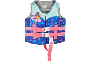 SwimWays Gabby's Dollhouse Swim Trainer Life Jacket, US Coast Guard Approved Life Vest Kids Swim Vest, Pool Floats & Life Jackets for Kids 33-55 lbs, Gabby