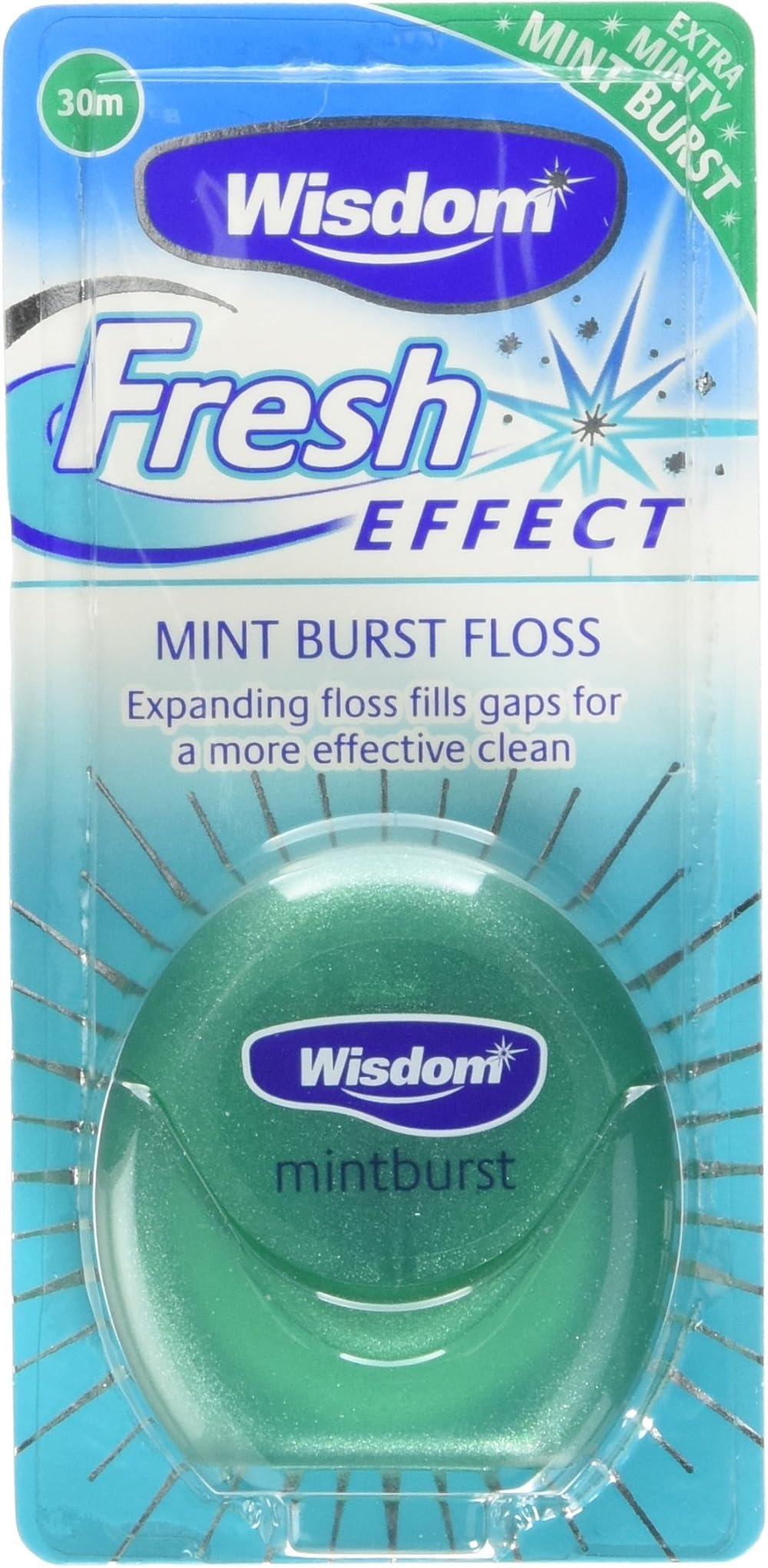 Wisdom Fresh Effect Floss 30 m Pack of 1 Mint Expanding Soft Fluffy