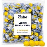 Lemon Candy Hard Candy, Individually Wrapped, Bulk 3lb, Gluten-Free | Approx. 185 Pieces of Original Lemon Candy with Sweet &amp; Tart Lemon Flavor