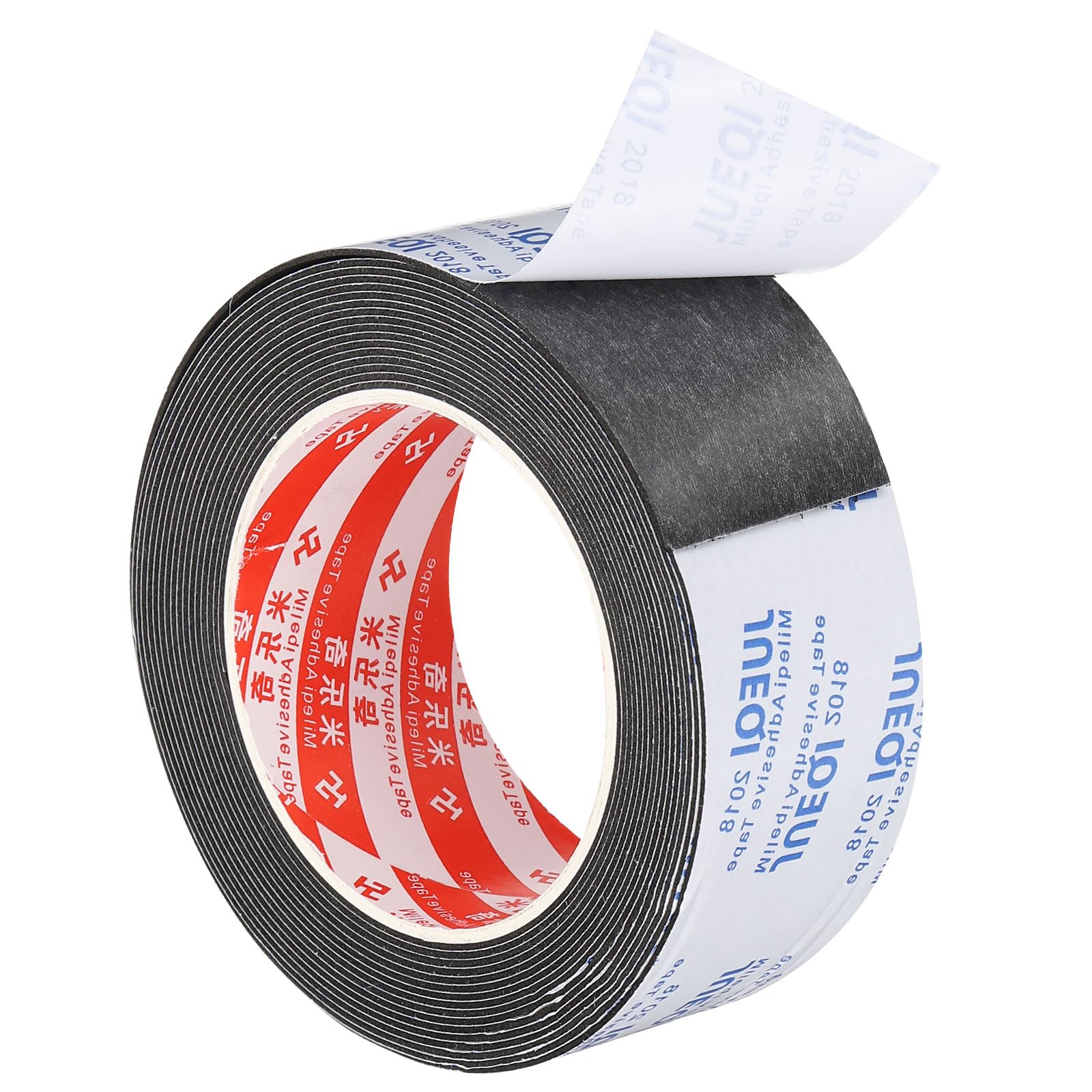 PATIKIL 5m/16.4ft Sealing Foam Tape, 45mm Wide 1mm Thick Single Sided Weather Stripping Door Furniture Seal Strip for Window Pipes Insulation, Black