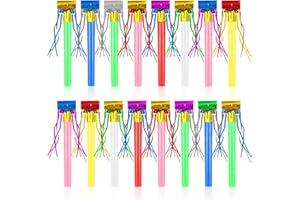 OPENFLY 48Pcs New Years Noise Makers, Multicolored Metallic Fringed Party Blowouts New Years Eve Party Whistles Squawkers Party Noisemakers for New Year Birthday Baby Shower Party Supplies