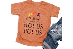 LAZYCHILD It's Just A Bunch of Hocus Pocus Halloween T Shirt Toddler Boys Girls Sanderson Sister Graphic Tee Shirts