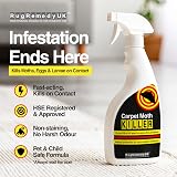 RugRemedyUK Carpet Moth Killer Spray 500ml Fast Acting Non-Staining view 2