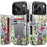 Goodon for iPhone 17 Pro Max Case Wallet - Flip Folio Leather Cover with Trendy Floral Design, 3 Card Slots & Kickstand Function, Stylish Protective Phone Case for Women and - Blooming Wildflowers