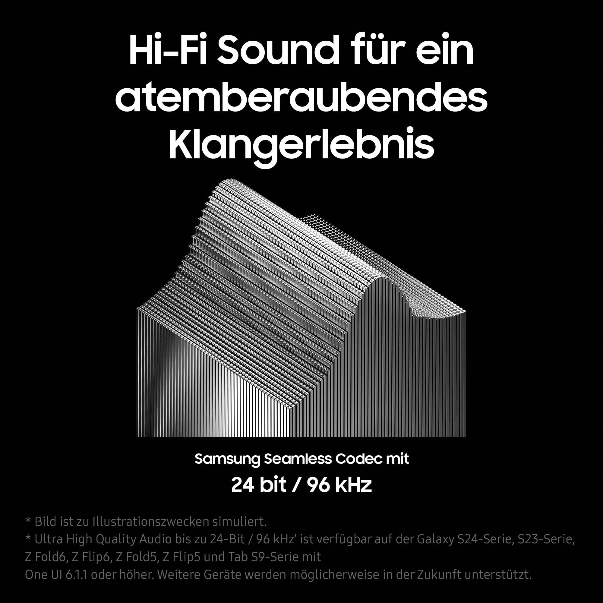 Samsung Galaxy Buds3 Pro Kabellose Bluetooth-Kopfhörer, Active Noise Cancelling (ANC), Adaptive Geräuschunterdrückung, 360 Audio, In-Ear-Kopfhörer mit Hi-Fi-Sound, White, Inkl. Anymode Clear Cover 3