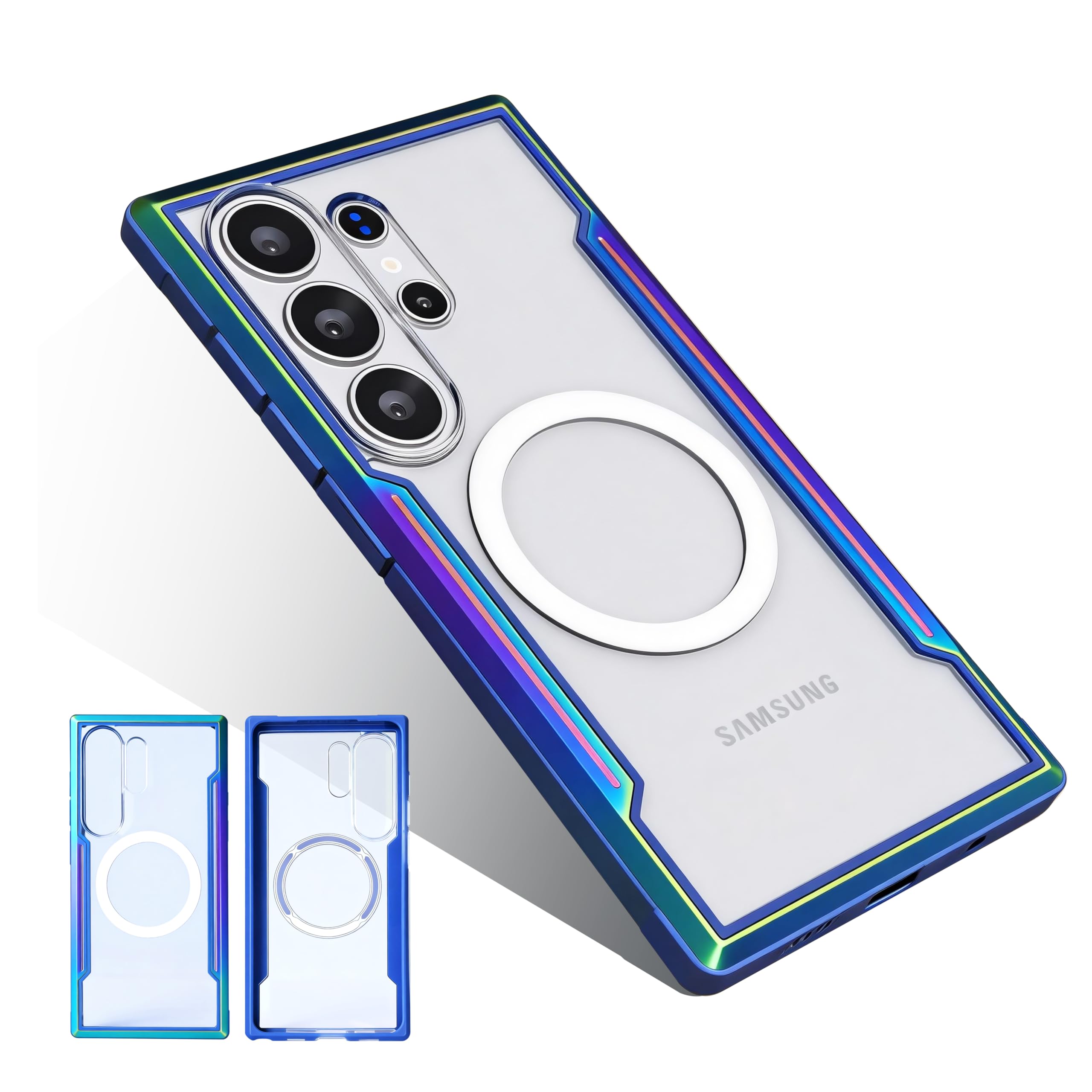 LQSASUZ for Samsung Galaxy S26 Ultra Phone Case, Compatible with MagSafe,[20FT Mil-Grade Drop Protection], Durable Anodized Shockproof Aluminum Frame Slim,Iridescent