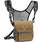 MOXULE Binocular Harness Chest Pack: Bino Case with Magnetic Lid and Rain Cover for Hunting(Green)