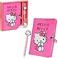 Hello Kitty Diary with Lock and Key for Girls Teens Womens Secret Notebook Journal Pen (Pink)