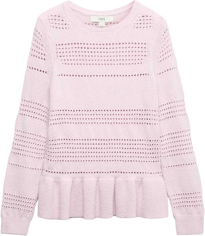 Camisola Pointelle com Folhos e Mistura de Algodão S