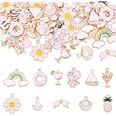 Bestewelry Alloy Ocean Theme Charms Pendants Colorful Sea Animal Enamel Charms Cute Marine Life Dangle Charm for DIY Bracelet Necklace Keychain Jewelry Making