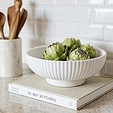 Decorative Concrete Fruit Bowl For Kitchen Counter Or Table Decor – Premium Quality Large Key Bowl Elevates Your Modern/Farmhouse Home Decoration, Showcasing Fruit or Seasonal Centerpieces in Style