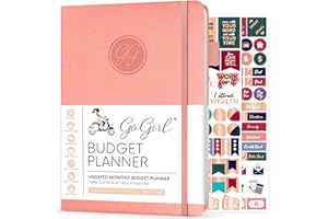 GoGirl Budget Planner – Monthly Financial Planner Organizer Budget Book. Expense Tracker Notebook Journal to Control Money, A5 (Peach Pink)