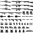 MaozyHomie 63 Pcs Battle Blocks Bricks Weapons Pack Military Weapons Accessories German WW2 Weapons Toys Military Equipment Compatible with Major Brand, 3 Years Old and up