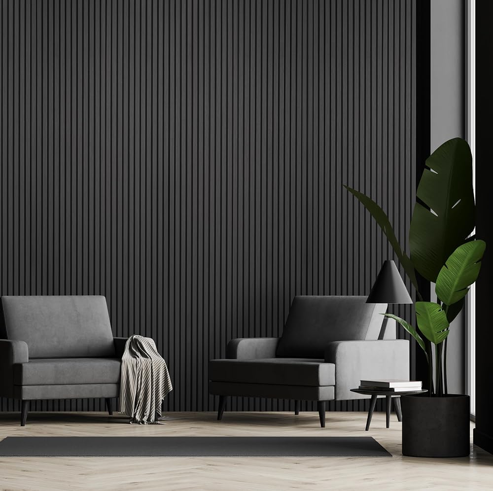 Fuse Acoustic Charcoal Oak Wall Panel 240x60cm Pack of 2 MDF Slats