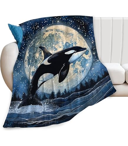BIGGER BLANKET Ctom Orcas Throw Blankets Add Your