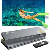 JCHICI 4K Video Wall Controller 3x3 &ndash; 180&deg; Rotate, for TV/Monitor | 10 splicing modes: 3x3,2x2,1x2,1x3,1x4,2x1,2x3,2x4,3x1,3x2. Input 4K, output 1080P. Streaming media processor.
