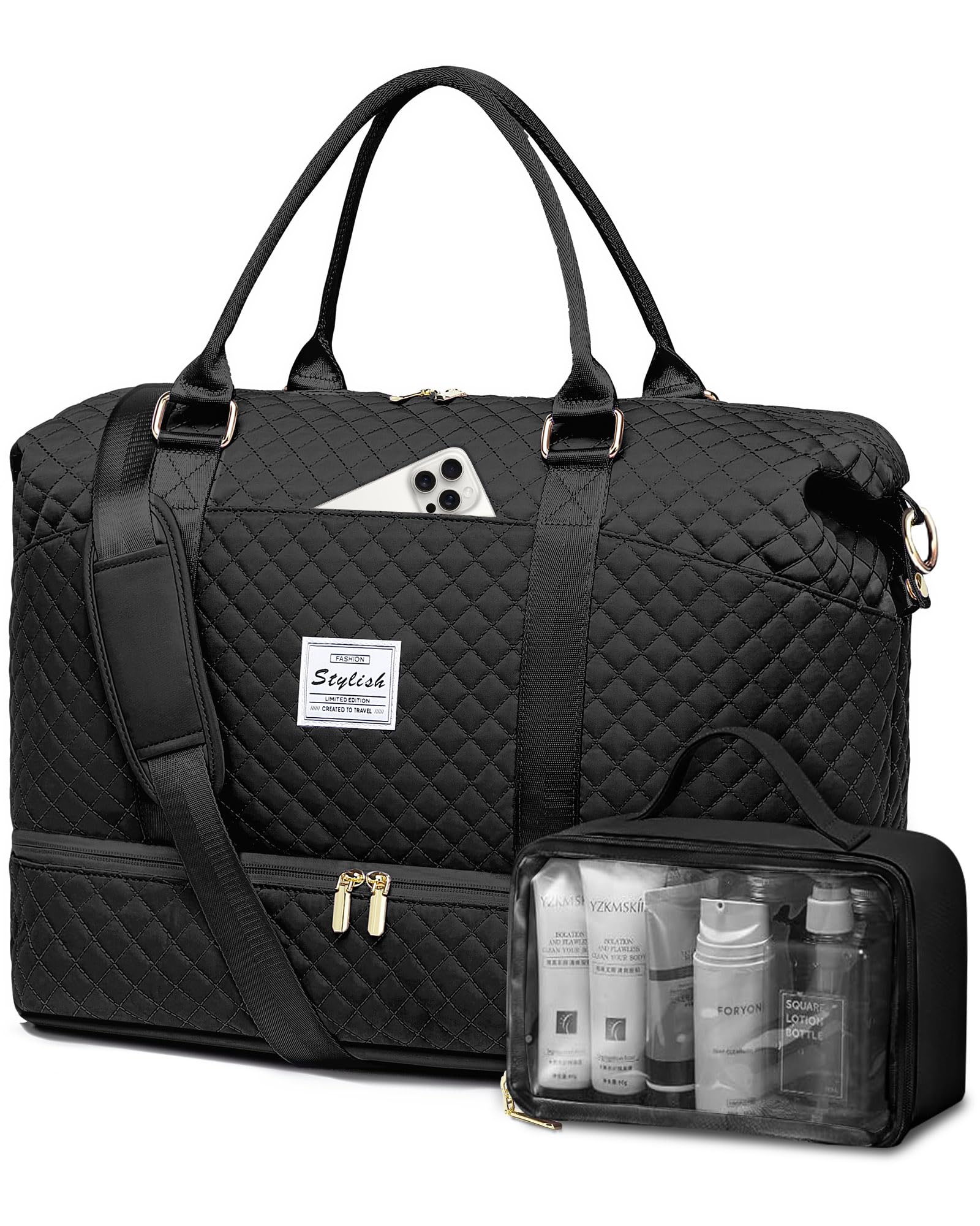 Women Weekender Travel Duffle Bags Duffel Overnight Bag with Shoe