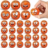 Arrowbash 24 Pcs Mini Face Basketball Stress Balls for Boys Girls Face Fidget Toys Bulk Foam Balls for Stress and Anxiety Relief Balls for Party Favors Birthday Gift Decoration