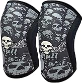 Knee Sleeves (1 Pair), 7mm Neoprene Compression Knee Braces, Great Support for Cross Training, Weightlifting, Powerlifting, Squats, Basketball and More