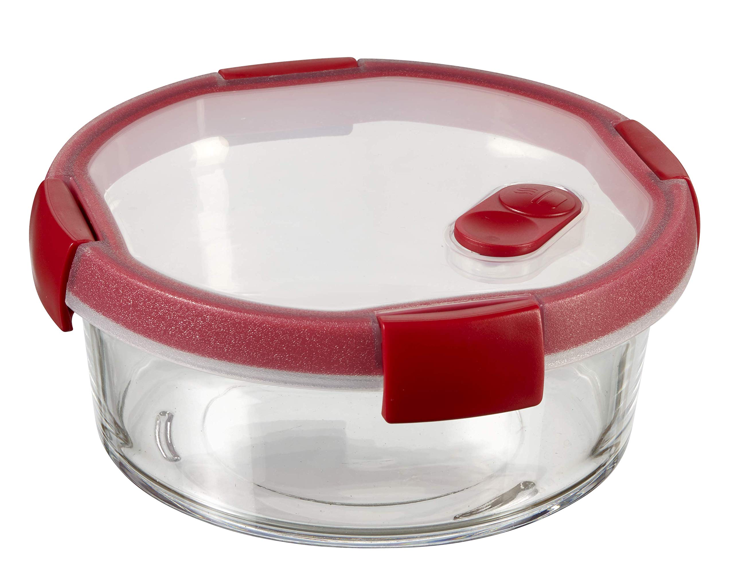 CURVER Cook Glass Container, Transparent/Red, 1.2 L