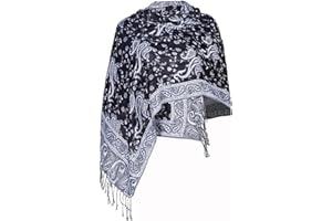 TUSHUSTY Pashmina Feel Shawls Wraps Rave Scarf for Women Soft Silky Reversible Men Scarves Hijab